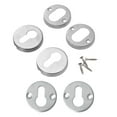 thumbnail image 1 of MRLESS One Pair of Stainless Steel Key Hole Covers Detachable Brushed Texture Keyhole Escutcheons with Screws - Random Base Covers (Silver), 1 of 9