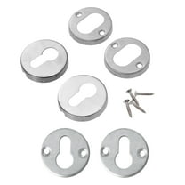 MRLESS One Pair of Stainless Steel Key Hole Covers Detachable Brushed Texture Keyhole Escutcheons with Screws - Random Base Covers (Silver)