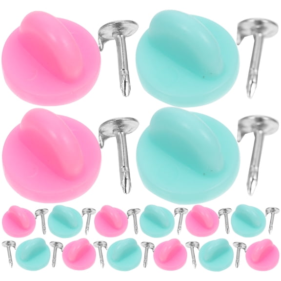 WEUVEB Button Maker Supplies 100 White Plastic Tie Tacks for Crafting, Projects, and Button Making Kits