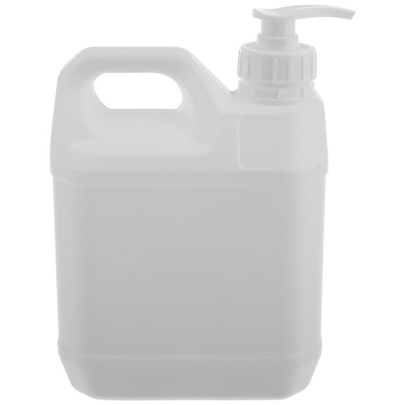 MRLESS 2L Plastic Jug with Handle, Refillable Gallon Pump Dispenser Bottle, Heavy-Duty Liquid Container for Bathroom Storage