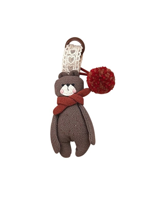 WEUVEB Car Keys Keychain Funny Plush Keyring Multi Women Casual Outfit 1Pack