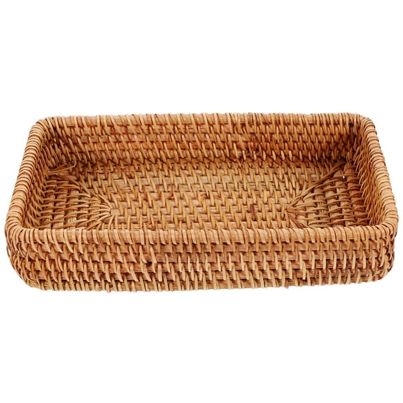 MRLESS Rattan Fruit Basket Woven Bread Tray Wicker Storage Bowl Serving Basket