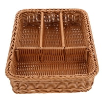 MRLESS Rattan Kitchen Drawer Organizer 4 Compartments Cutlery Tray
