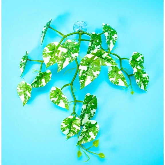 MRLESS Reptile Tank Plants with Suction Cup Fake Reptile Habitat Plants Artificial Turtle Tank Hangings Plants for Reptiles Realistic Habitat Decorations