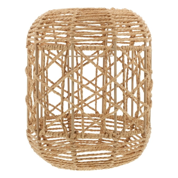 MRLESS Handwoven Retro Rattan Lamp Shade, Imitation Woven Paper Rope Ceiling Light Cover for Tea House, Restaurant Decor