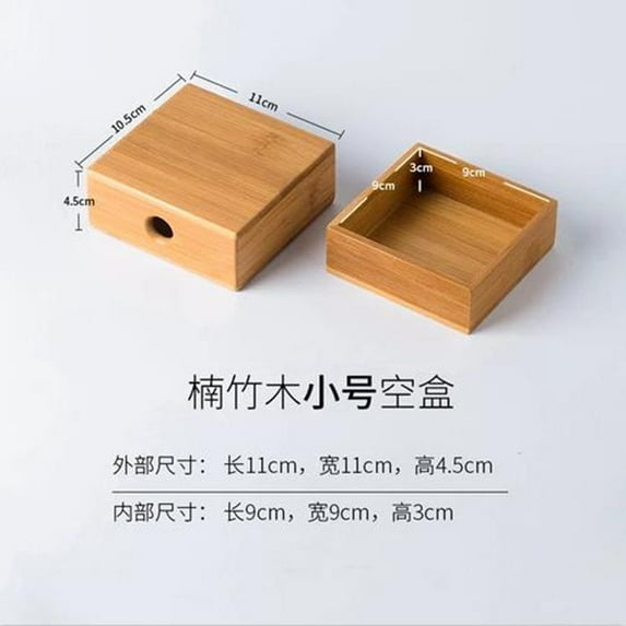 MRLESS Bamboo Small Jewelry Organizer Box, Multi-Functional Wooden Trinket Keepsake Box for Rings, Bracelets, Watches, and Small Items