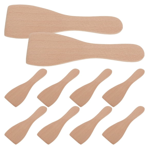 MRLESS Small Straight Pan Spatulas Wooden Cooking Utensils For Frying And Baking Wear-Resistant Baking Scrapers Convenient Jam Scrapers Wood Spatulas For Cooking