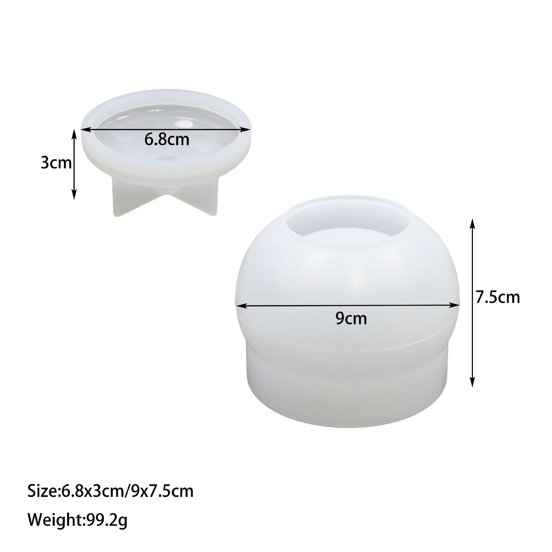 2 Pack Large Silicone Candle Jar Molds With Lids - Reusable Concrete Cement Molds For DIY Candle Making, Resin, Plaster & Home Decor Crafts