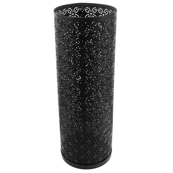 MRLESS Freestanding Round Metal Umbrella Stand Rack Organizer Bin for Rain Umbrellas and Walking Sticks, Home Entryway Office Decor Black