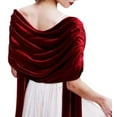thumbnail image 1 of MRLESS Velvet Soft Shawl Scarf Wrap Elegant Winter Shawl for Special Events, Parties, Weddings, and Evening Wear, 1 of 8
