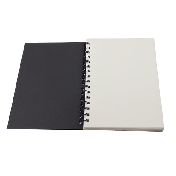 MRLESS Vintage Kraft Paper Spiral Notebook with Black Cover for Students, Office, Writing, Drawing, Planner, and Diary