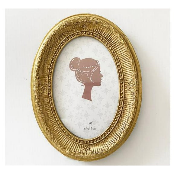 MRLESS Vintage Oval Picture Frame Retro Resin Photo Frame Decorative Frame for Tabletop Display or Wall Mount