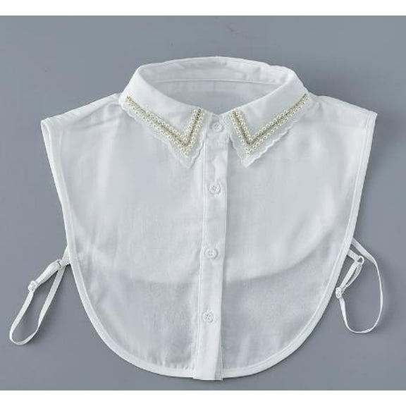 MRLESS White Fake Collar Detachable With Jeweled Fashionable Faux Collar For Women Ideal For Parties Office And Daily Wear