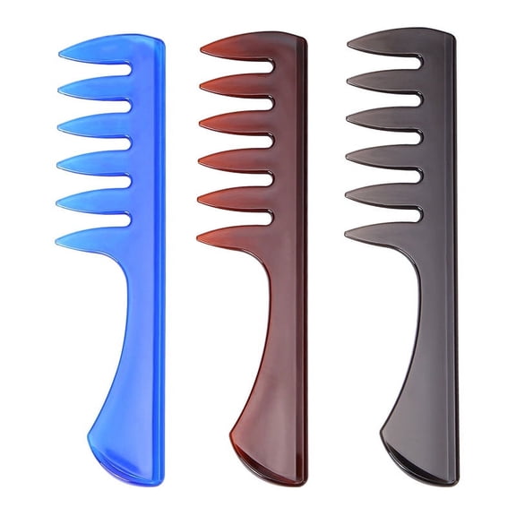 MRLESS Wide Tooth Shark Hair Comb, Straight Wide Teeth Styling Tool for Salon, Barber, and Hairstylist Use - Blue