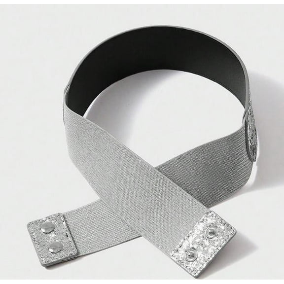 MRLESS Women Shiny Sequin Elastic Belt Vintage Style Wide Adjustable Corset Waistband For Dresses Coats Trendy Glitter Corset Belt For Party