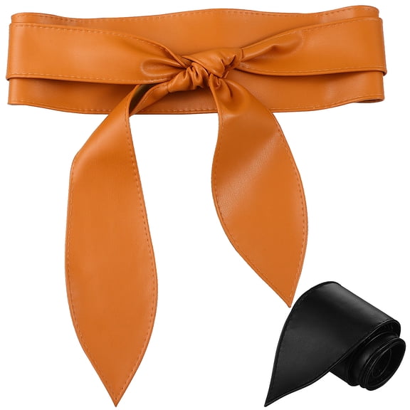 MRLESS Women's 2-Pack Waistband Dress Belts with Tie Wrap Bowknot Design for Fashion and Comfort