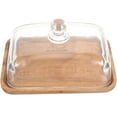 thumbnail image 1 of MRLESS Wooden Cake Stand with Glass Dome Lid - Rectangle Cake Display Server, 1 of 7