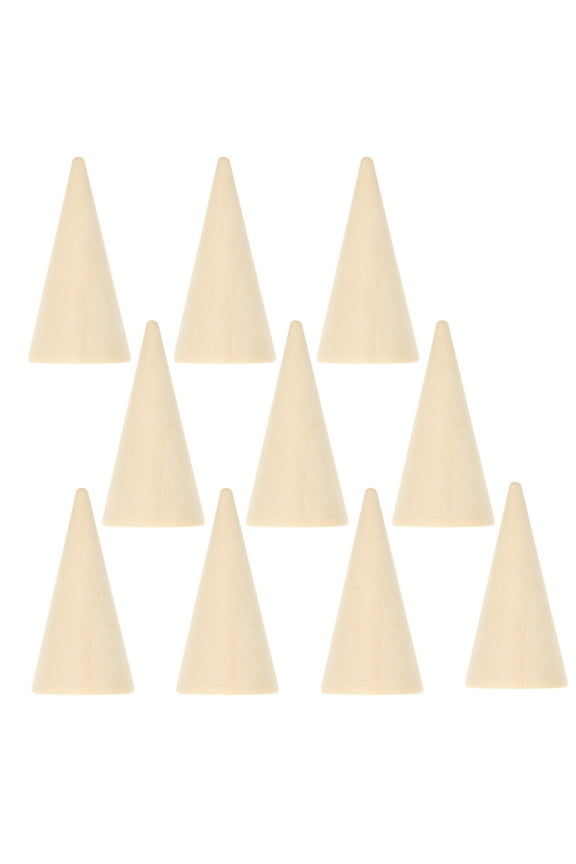 Wooden Cone Display Stand Organizer Rack Showcase DIY Tower