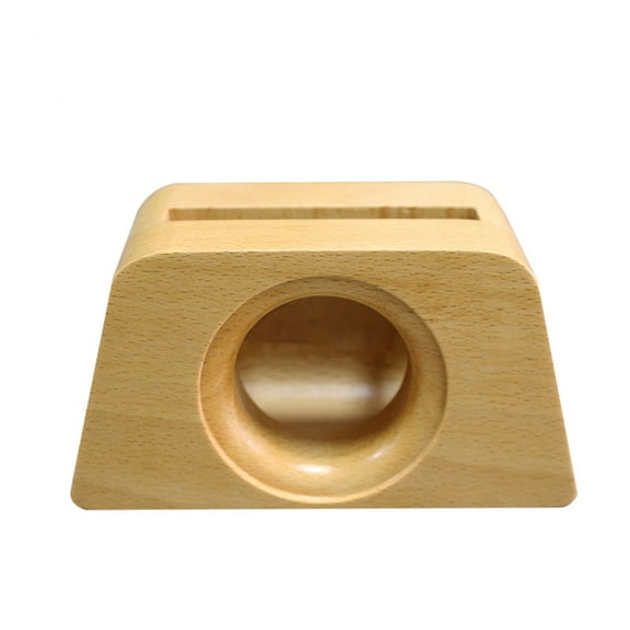 MRLESS Wooden Phone Stand with Amplifier Slot, Trapezoidal Holder for Clearer Sound, Multi-Functional Mobile Phone Dock