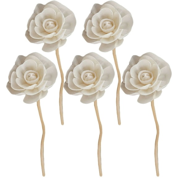 MRLESS Yardwe Reed Diffuser Sticks, 5PCS Wood Rattan with Chinese Rose Scented Flower Fragrance