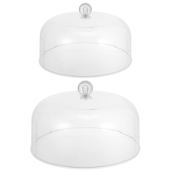 WEUVEB 2-Pack Clear Acrylic Cake Domes Reusable Dessert Covers Display Lids