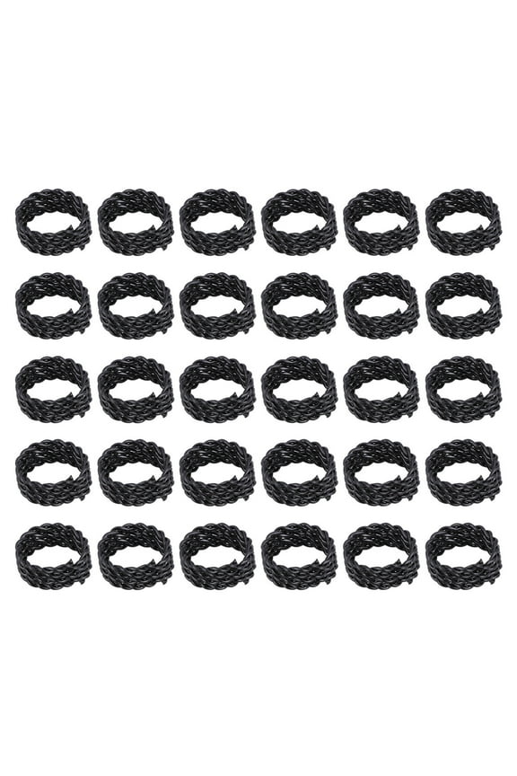 30pcs Hair Dreadlocks Cuffs Adjustable Braids Clips Extensions Rings Black