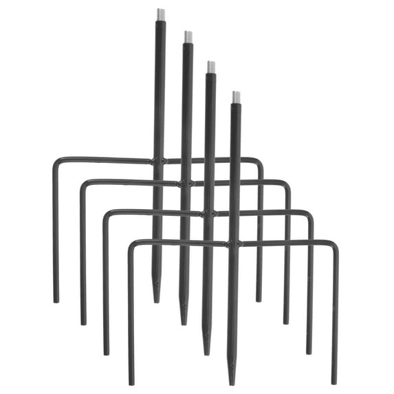 4pcs 8.25" Metal Bird Feeder Pole Stabilizer Stand Base with 3 Prongs & Screw Thread for Hanging Hummingbird Feeders and Birdhouse