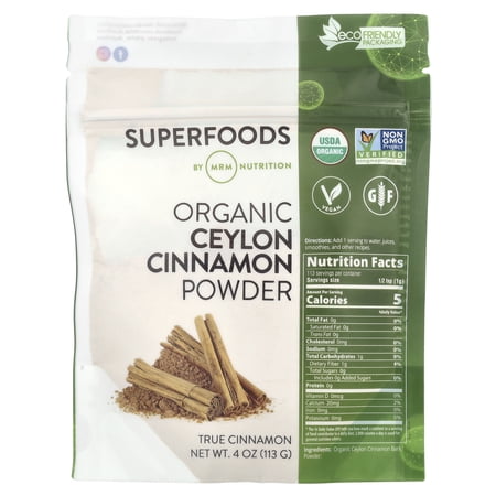 MRM (Metabolic Response Modifiers) Super Foods - Organic Ceylon Cinnamon Powder 4 oz Powder