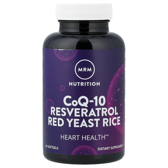MRM Nutrition CoQ-10 Resveratrol Red Yeast Rice, 60 Softgels