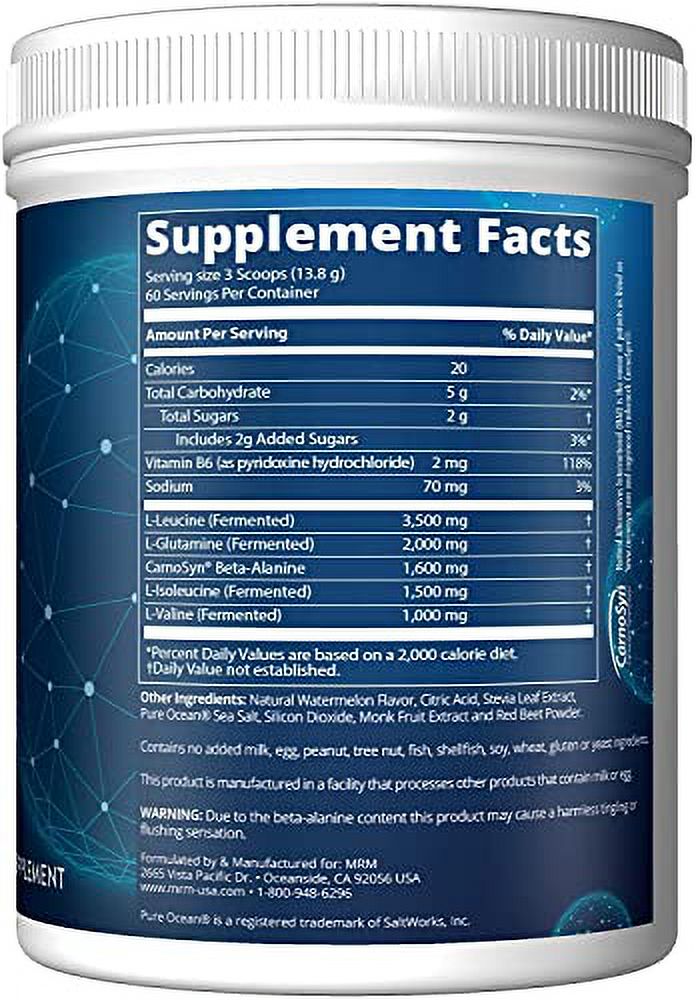 MRM Nutrition Reload BCAA+G PostWorkout Recovery Watermelon Flavored