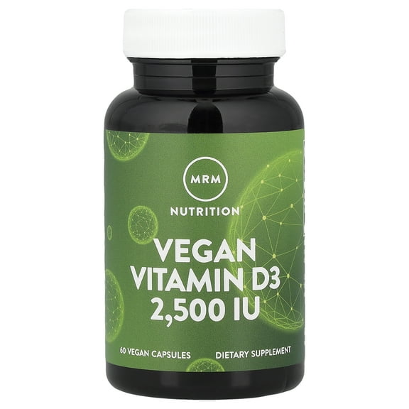 MRM Nutrition Vegan Vitamin D3, 62.5 mcg (2,500 IU), 60 Vegan Capsules
