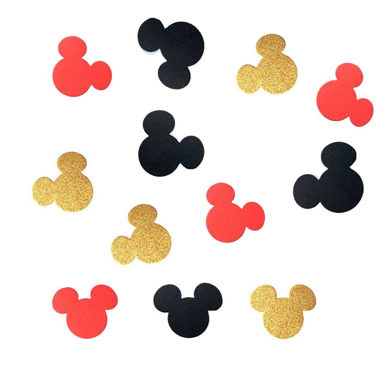 MRMSLI 100 Counts 2inch MMF7 Red Black Glitter Gold Minnie Confetti ...