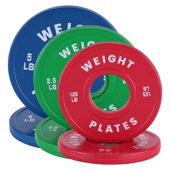 MROOBEST 17LBS Fractional Change Plates Set 2in Rubber Coated Bumper Plates for Weight Lifting and Strength Training at Gym or Home