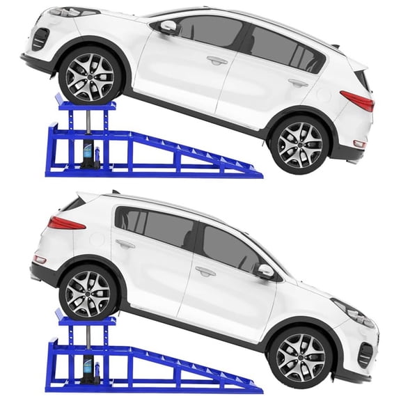 MROOBEST 2-Pack 5-Ton Hydraulic Car Ramps Low-Profile Steel Lift with 11000 Lbs Capacity Adjustable Height from 9 8in to 16 21in for Garage and Trailer Service