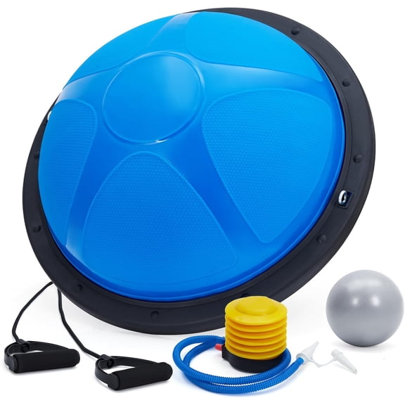 MROOBEST 23 inch Half Balance Ball Inflatable Nonslip Base Balance Trainer Stability Yoga Ball for Strength Training