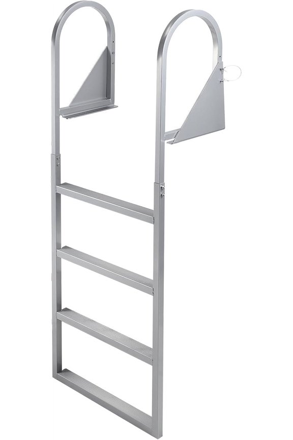 3/4/5 Steps Removable Dock Ladder, 500lbs Load Capacity Aluminum Nonslip Boat Ladder for Lake Marine Pool