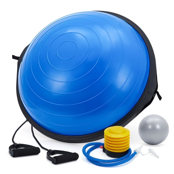 MROOBEST Balance Ball Lbs Half Exercise Ball with Nonslip Base Inflatable Half Yoga 1pcs 25inch blue