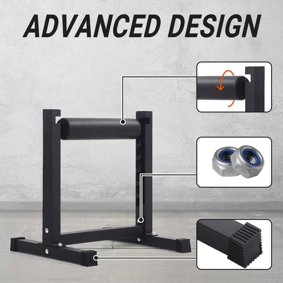 MROOBEST Bulgarian One Leg Squat Single Leg Squat Stand Adjustable Squat Roller with Roller 1pcs Black