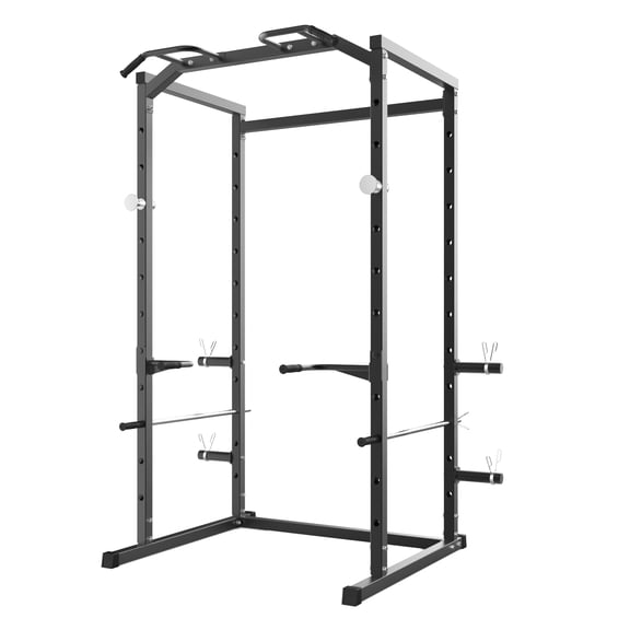 MROOBEST Capacity Power Rack with Pull Up Bar Squat Rack for Home Gym Power Cage All Black