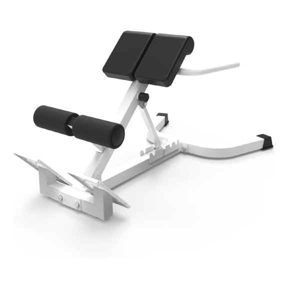 MROOBEST Dual Adjustable Roman Chair Back Extension Machine 330 Lbs Capacity Back Exercise Bench for Reverse Hyperextension and Core Back Training  Ideal for Home Gym  White Color