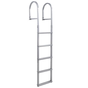 MROOBEST Heavy Duty 5-Step Dock Tailgate Ladder – 500 lbs Marine-Grade Aluminum – Wide Non-Slip Steps