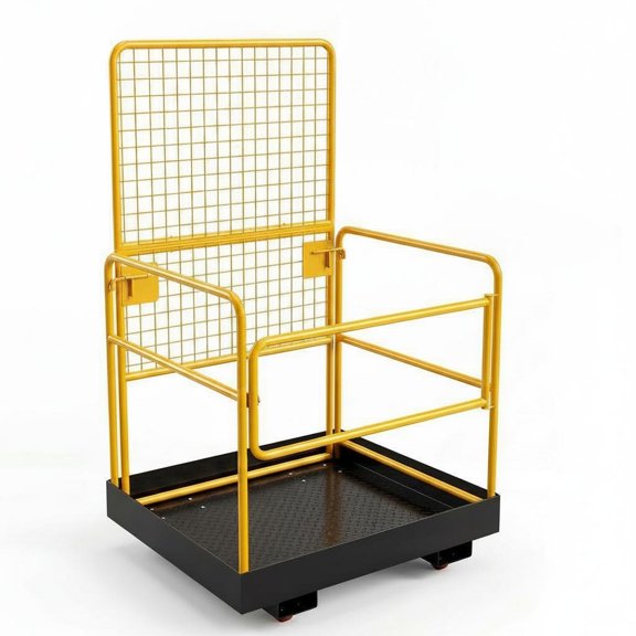 MROOBEST Heavy Duty Forklift Safety Cage Man Basket-lbs Capacity-Collapsible Orange