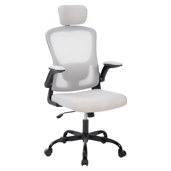 MROOBEST Office Computer Desk Chair Ergonomic Office Chair High Back Mesh Home Office Chair with Premium Accessories Easy Assembly Black frame gray net