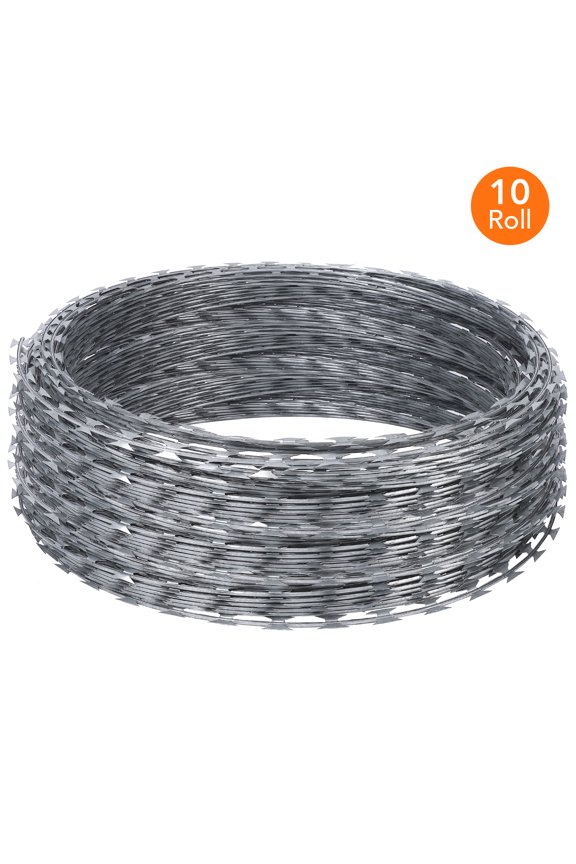 Razor Wires 500ft Galvanized Ribbon Barbed Wire Razor Fence for Secure Sites Farm Fence Outdoor Garden Protection
