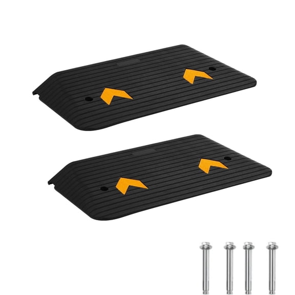 MROOBEST Rise Rubber Threshold Ramp 069LBS Capacity Heavy Duty Wheelchair Ramp with Cable Design 2Pcs