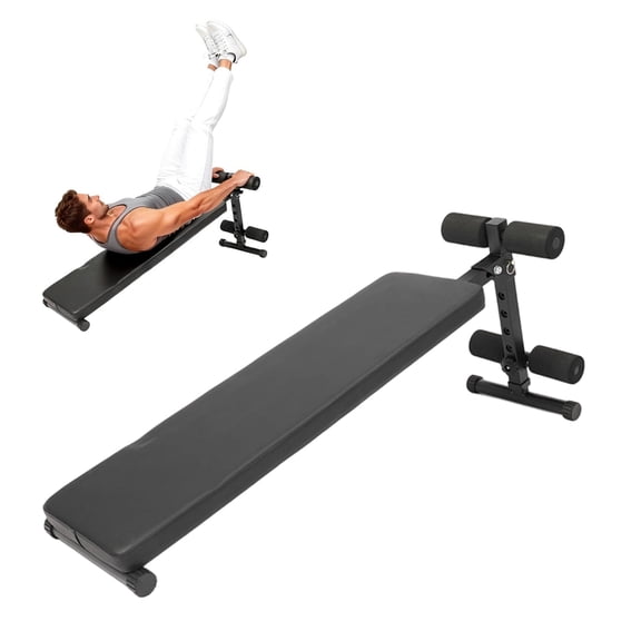 MROOBEST Sit Up Bench for Workout Home Gym Adjustable Bench with Thick Pads for Ab ExerciseWeight  Black