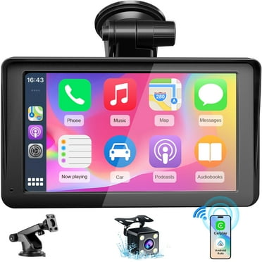 MRQ 7" Wireless Apple Carplay & Android Auto Car Stereo with Bluetooth, 1080p Backup Camera, Voice Control and Navigation