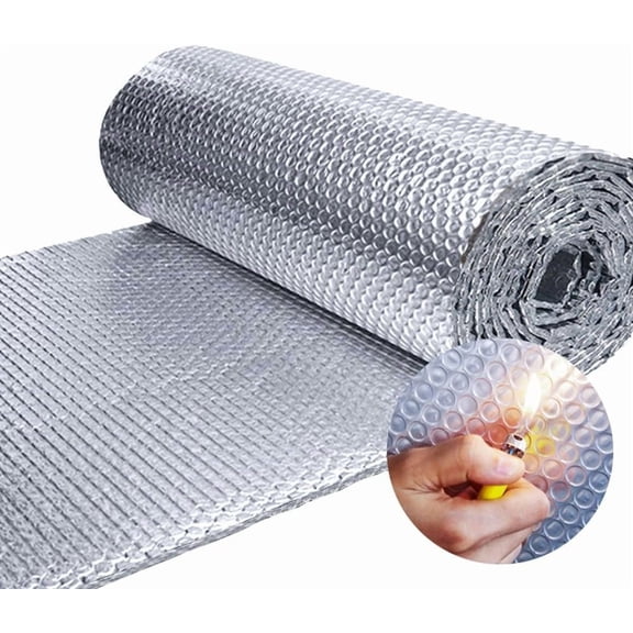 MRRAPA Reflective Double Bubble Aluminum Foil Sheet , 6MM Window Or Wall Insulation for Keep Heat Reflective Fireproof B2 Thermal Insulation Roll for Winter Weatherproof Attics(24inch*10Ft