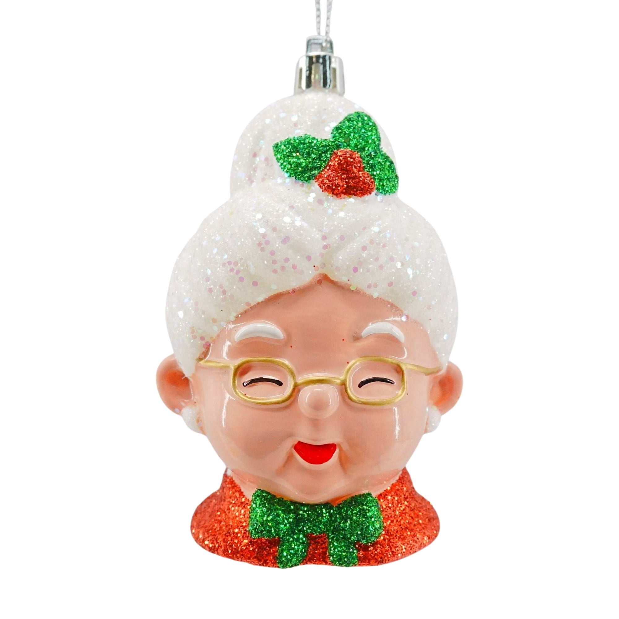 Multicolor Glitter Mrs. Claus Christmas Ornament, 4", by Holiday Time