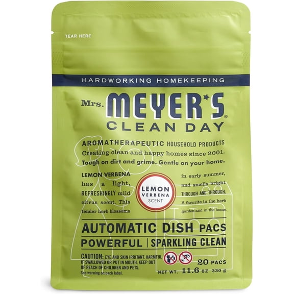 Mrs. MEYER'S Clean Day Automatic Dishwasher Pods Lemon Verbena 20 Count